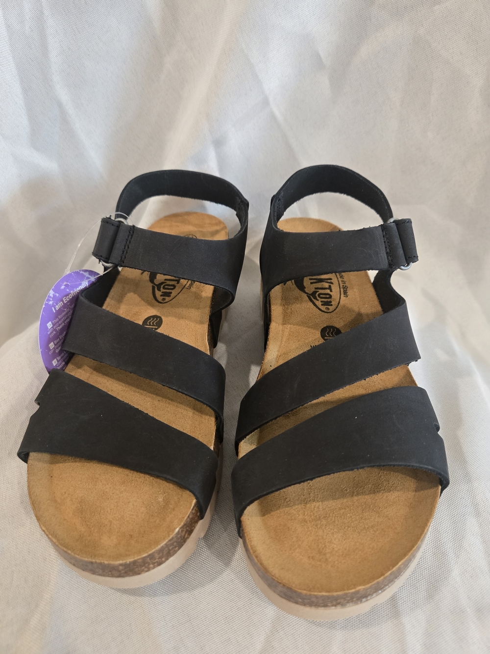New PLAKTON Black Strappy Women’s Sandals - Comfort Footbed